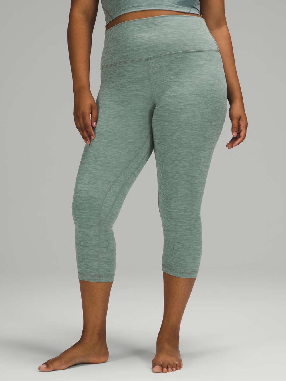 Lululemon Align Crop *21" - Heathered Tidewater Teal Green Capri Leggings